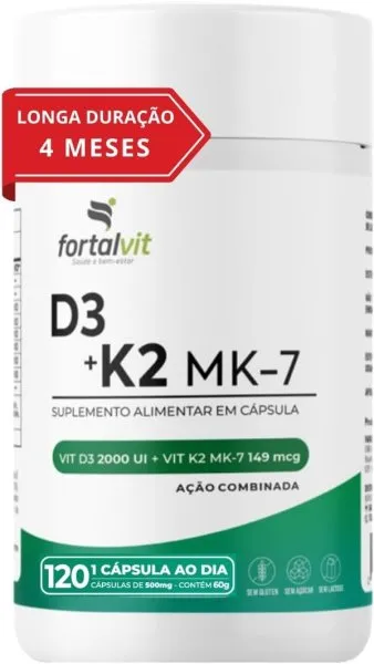 Vitamina D3 2000UI + K2 MK-7 Longa Duração - imagem 1
