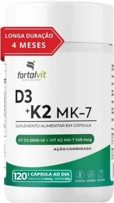 Vitamina D3 2000UI + K2 MK-7 Longa Duração - imagem 1
